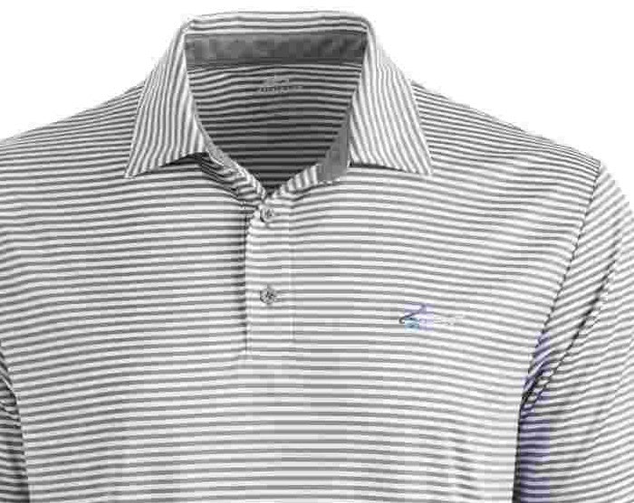 Attack Life Men's Regular Fit Performance Stretch Feeder Stripe Polo Gray Size Small