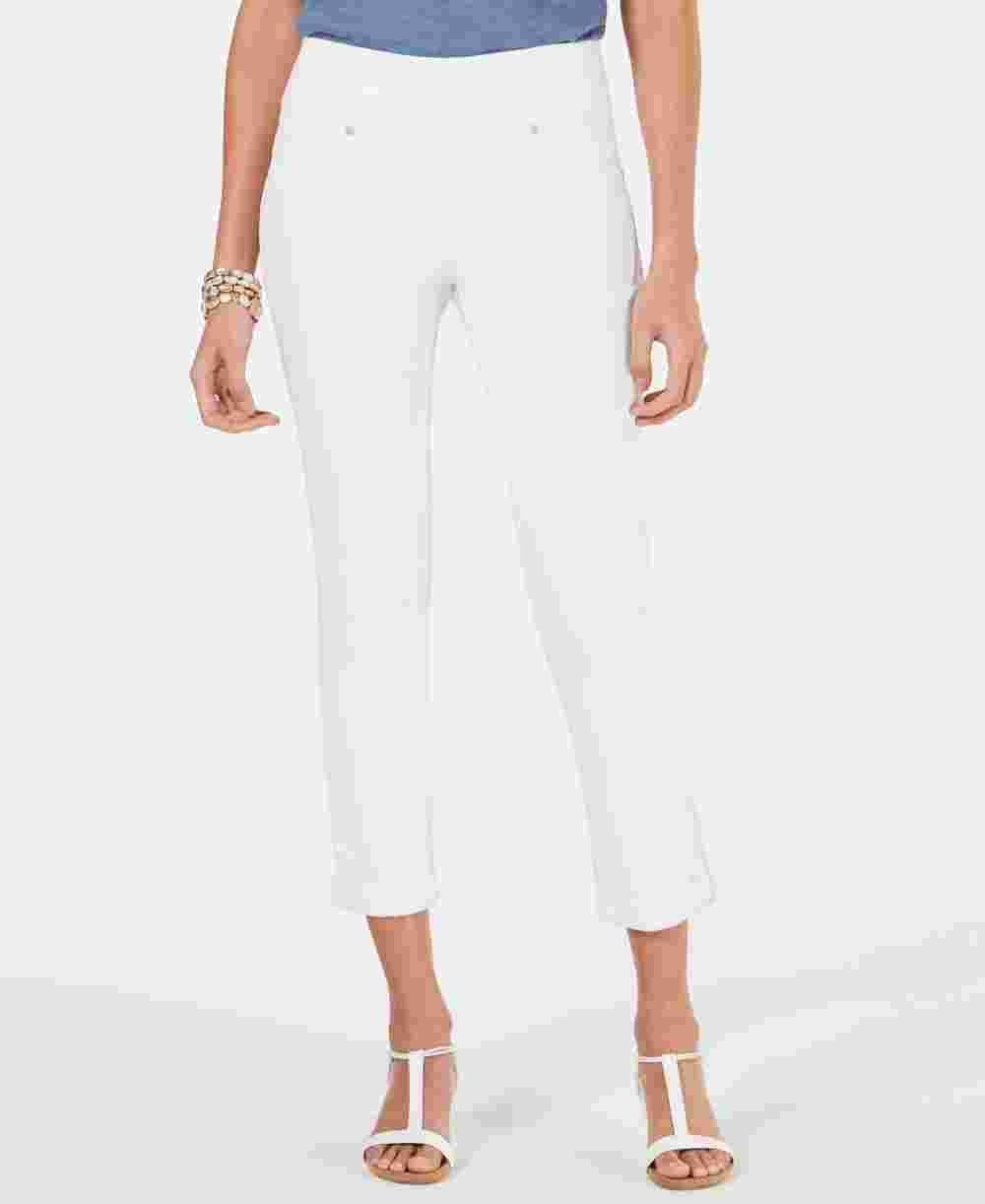 Style & Co Women's Pull On Boyfriend Jeans White Size Large
