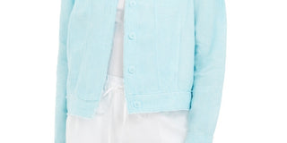 Charter Club Women's Linen Jacket Navy Size Small