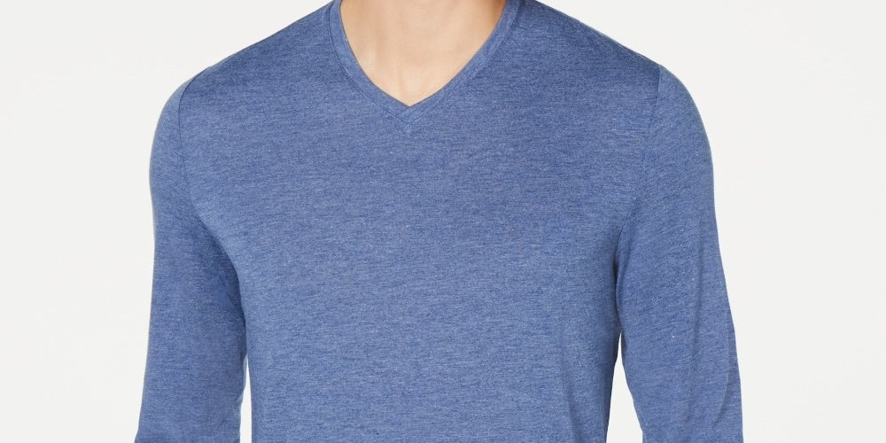 Alfani Men's V Neck T-Shirt Blue Size X-Large