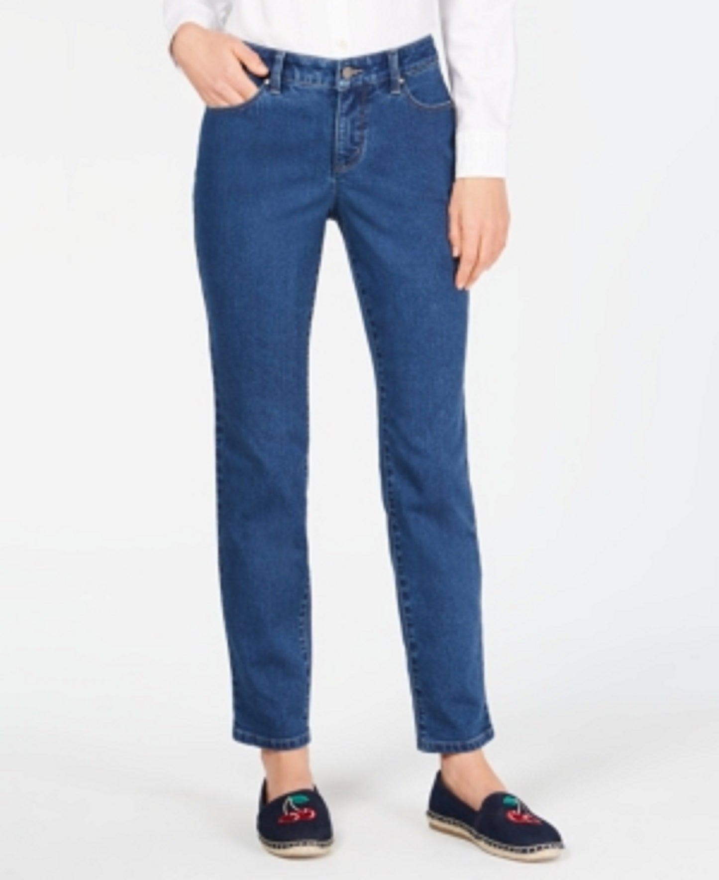 Charter Club Women's Tummy Control Ankle-Length Jeans Blue Size 10
