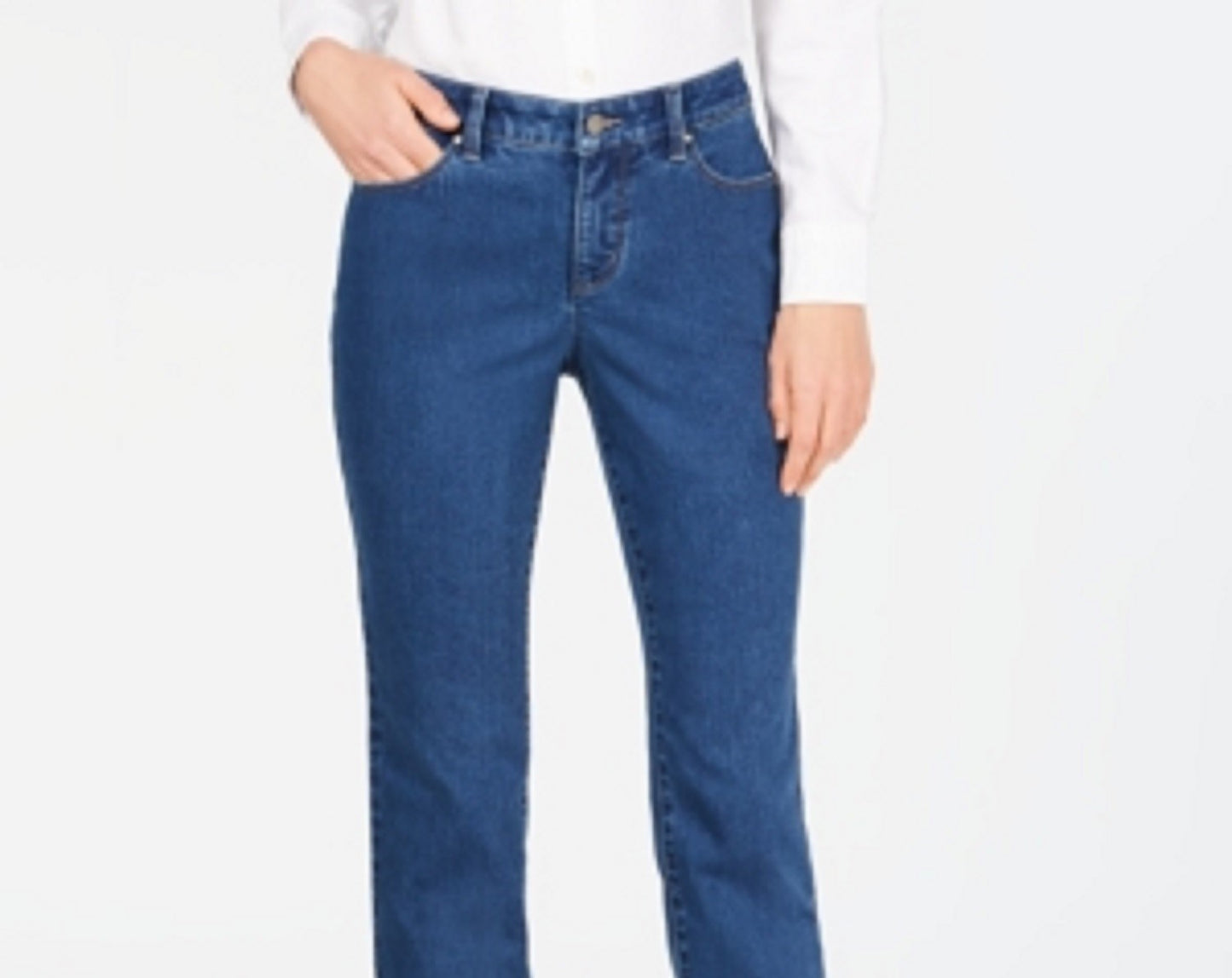 Charter Club Women's Tummy Control Ankle-Length Jeans Blue Size 10