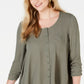 Style & Co Women's High Low Swing Top Green Size Large