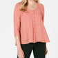 Style & Co Women's High Low Swing Top Orange Size Small