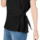 Style & Co Women's Side-Tie Top Black Size Large