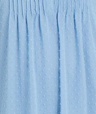 Charter Club Women's Double-Ruffle Textured Pintuck Top Blue Size Medium