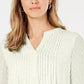 Charter Club Women's Double-Ruffle Textured Pintuck Top White Size Medium