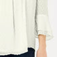 Charter Club Women's Double-Ruffle Textured Pintuck Top White Size Medium