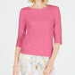 Charter Club Women's Crochet-Inset Top Pink Size XX-Large