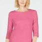 Charter Club Women's Crochet-Inset Top Pink Size XX-Large