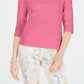 Charter Club Women's Crochet-Inset Top Pink Size XX-Large