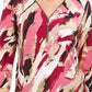JM Collection Women's Zip Print Top Purple Size Small