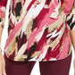 JM Collection Women's Zip Print Top Purple Size Small
