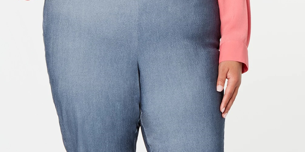 Charter Club Women's Tummy Control Skinny Pants Blue Size 22W