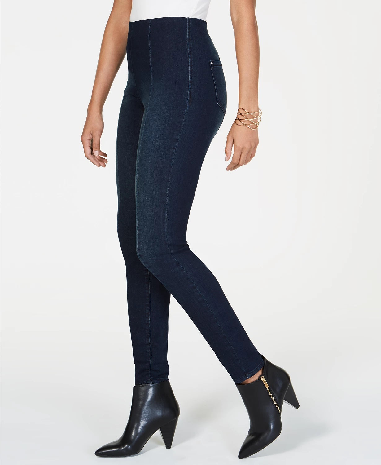 INC International Concepts Women's Petite Pull-On Skinny Jeans Blue Size 10 P