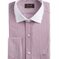 Tasso Elba Men's Classic/Regular Fit Non-Iron Supima Cotton Twill Bar Stripe French Cuff Dress Shirt Red Size 34-35