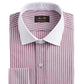 Tasso Elba Men's Classic/Regular Fit Non-Iron Supima Cotton Twill Bar Stripe French Cuff Dress Shirt Red Size 34-35