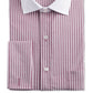 Tasso Elba Men's Classic/Regular Fit Non-Iron Supima Cotton Twill Bar Stripe French Cuff Dress Shirt Red Size 34-35