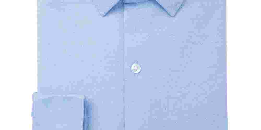 Bar III Men's Light Blue Heather Work Dress Shirt Navy Size 17.5- 36X37