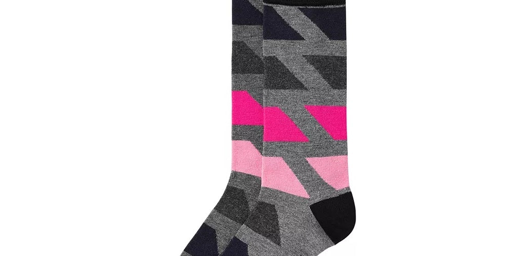 Alfani Men's Horizontal Blocks Moisture Wicking Seamless Dress Socks Grey Size Regular