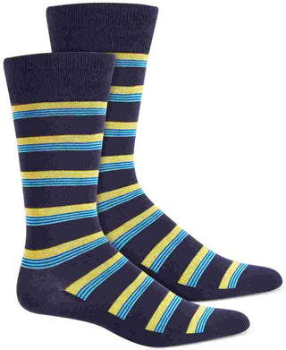 Alfani Men's Multi-Stripe Socks Navy Size Regular
