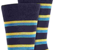 Alfani Men's Multi-Stripe Socks Navy Size Regular