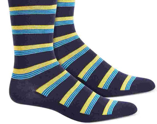 Alfani Men's Multi-Stripe Socks Navy Size Regular