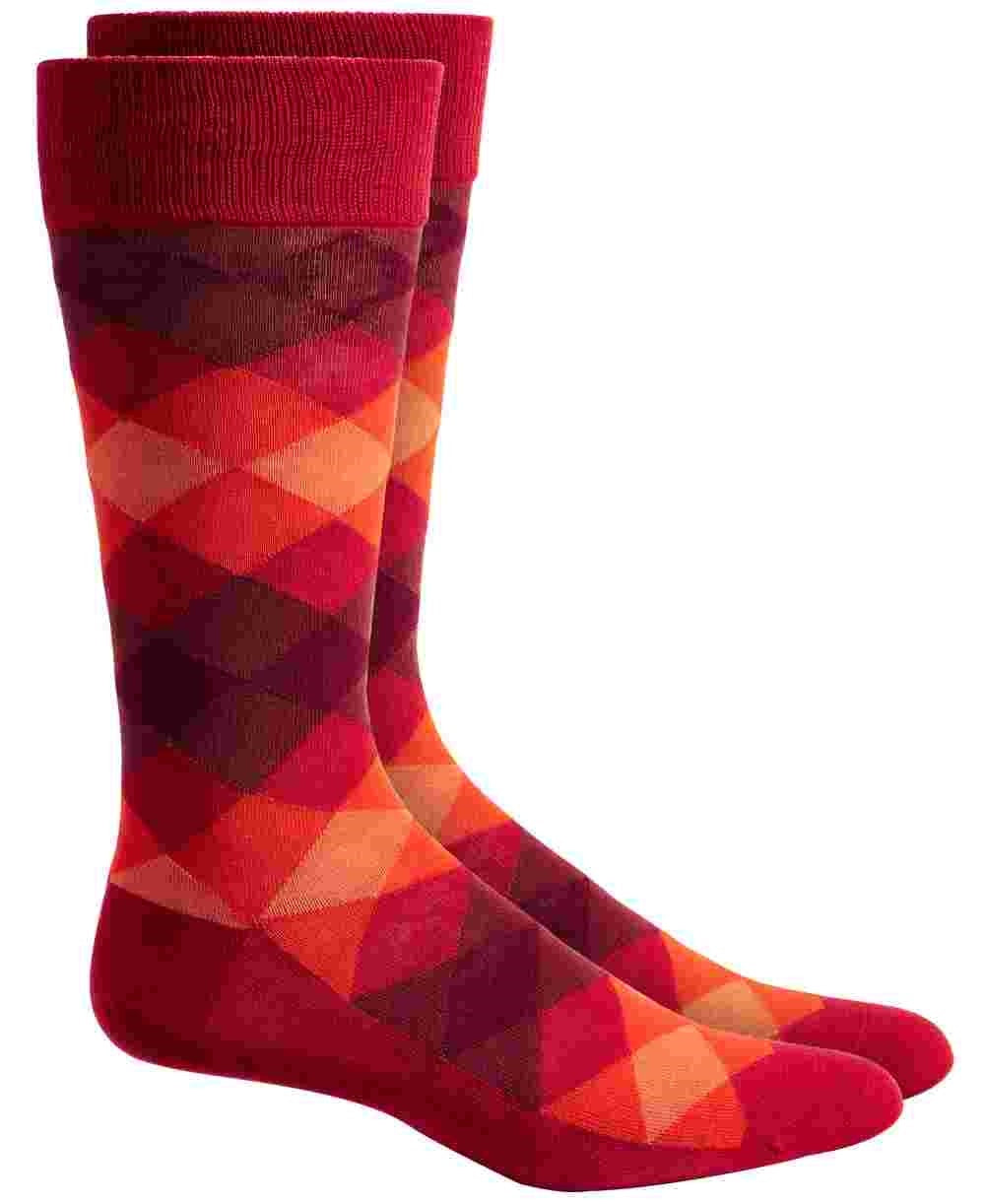 Alfani Men's Ombre Diamond Socks Red Size Regular