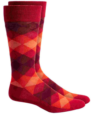 Alfani Men's Ombre Diamond Socks Red Size Regular