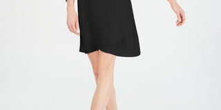 JM Collection Women's Tie Sleeve Necklace Dress  Black Size Petite Large