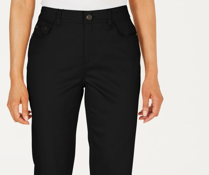 Charter Club Women's Mid Rise Knee Length Shorts  Black Size 8