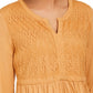 Style & Co Women's Lace-Front Draped Top Gold Size X-Large