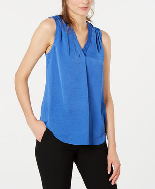 Alfani Women's V Neck Tank Top Blue Size Petite Medium