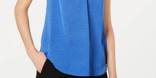 Alfani Women's V Neck Tank Top Blue Size Petite Medium