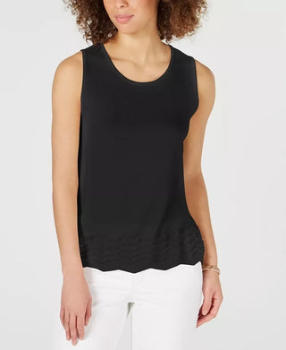 Charter Club Women's Sleeveless Zigzag Sweater Black Size Small