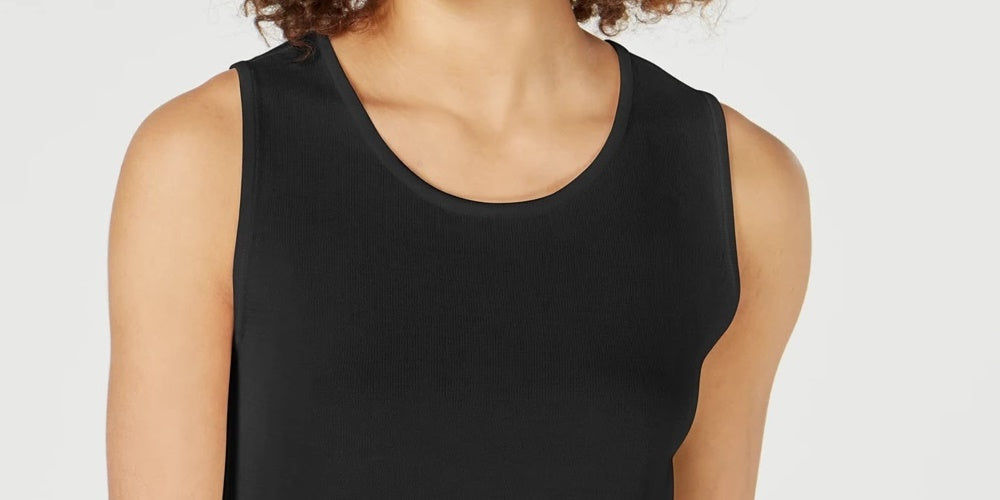 Charter Club Women's Sleeveless Zigzag Sweater  Black Size X-Small