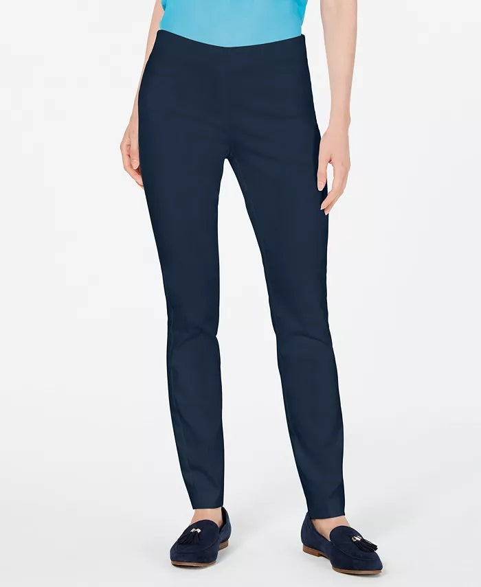 Charter Club Women's Chelsea Stretch Twill Pants Blue Size 10