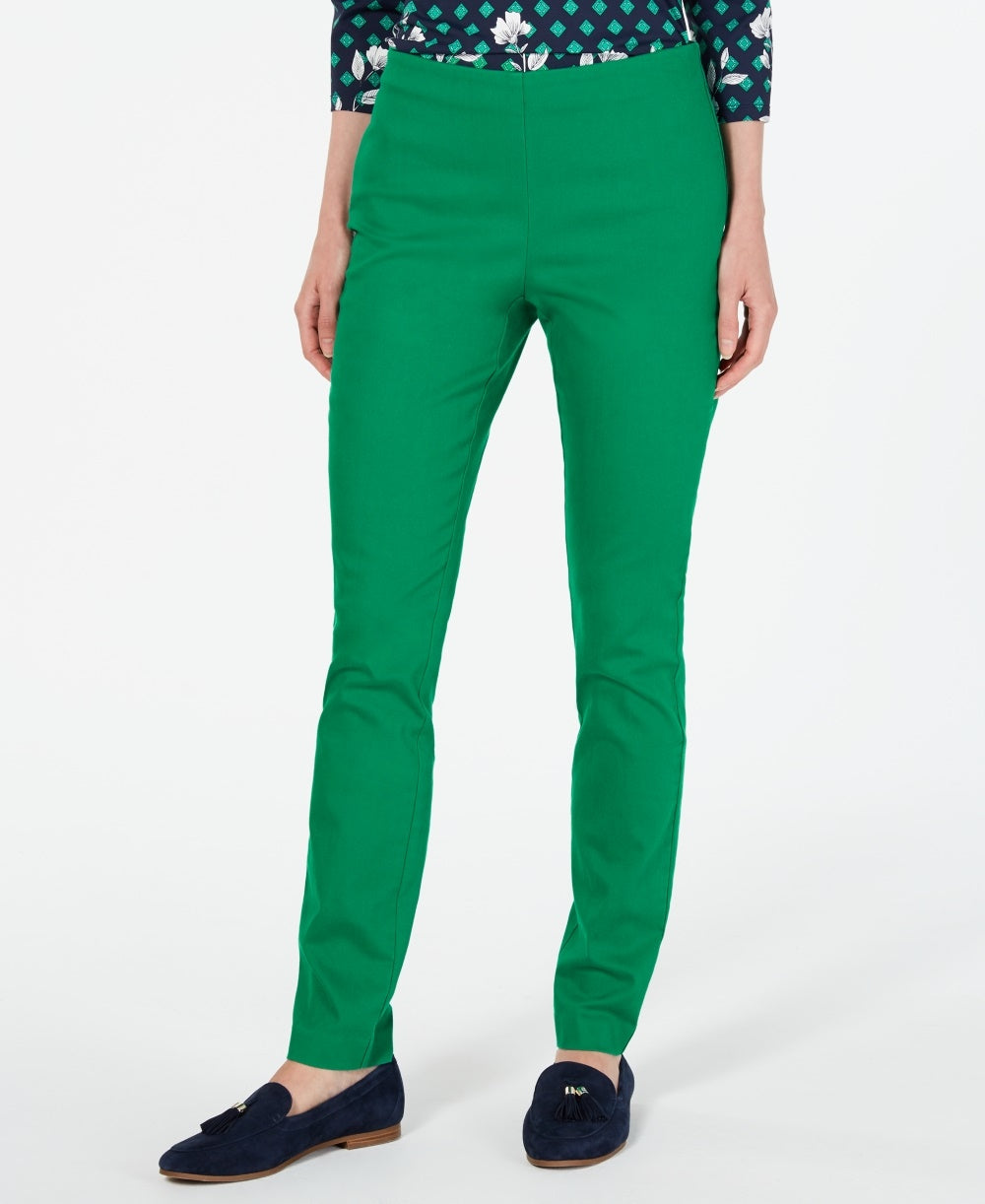 Charter Club Women's Chelsea Stretch Twill Skinny Pants Green Size 2 Petite