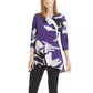 Alfani Women's Petite Printed Swing Top Purple Size X-Large