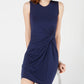 Maison Jules Women's Dot-Print Knot-Waist Dress Navy Size X-Small