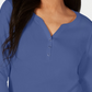 Karen Scott Women's Petite Cotton Henley Shirt  Blue Size Petite Large