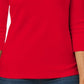 Karen Scott Women's Cotton Henley Shirt Red Size Petite Small