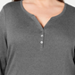 Karen Scott Women's Plus Size Cotton Split-Neck Top Charcoal Size 0X
