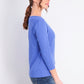 Karen Scott Women's Cotton 3/4 Sleeve Top Blue Size Small