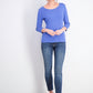 Karen Scott Women's Cotton 3/4 Sleeve Top Blue Size Small