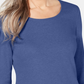 Karen Scott Women's Petite Cotton Scoop-Neck Top Blue Size Petite Large