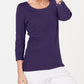 Karen Scott Women's Cotton Scoop Neck Top Purple Size Petite Large