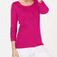 Karen Scott Women's Petite Cotton Scoop-Neck Top Red Size Petite Large