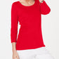 Karen Scott Women's Cotton Scoop Neck Top Red Size Petite Medium