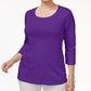 Karen Scott Women's Plus Size Cotton Scoop-Neck Top Purple Size 0x